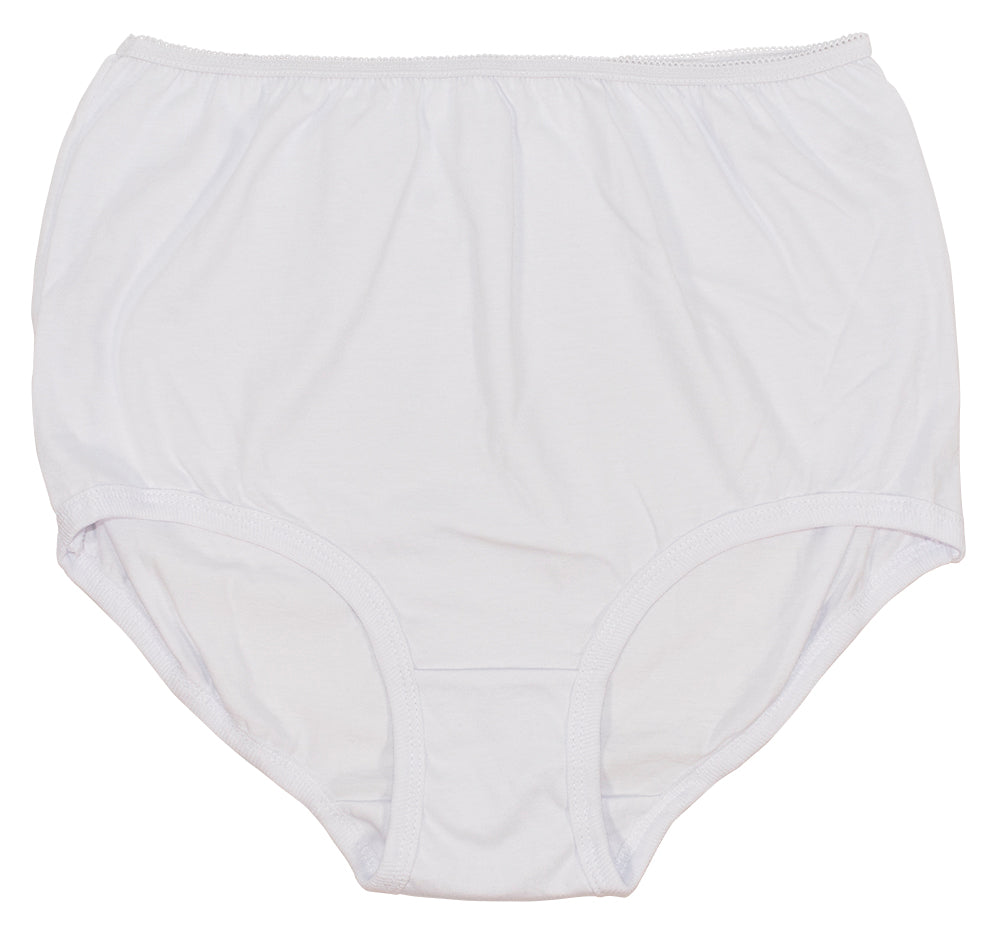 Cuff Leg Panty White Three Pack (100% Cotton)