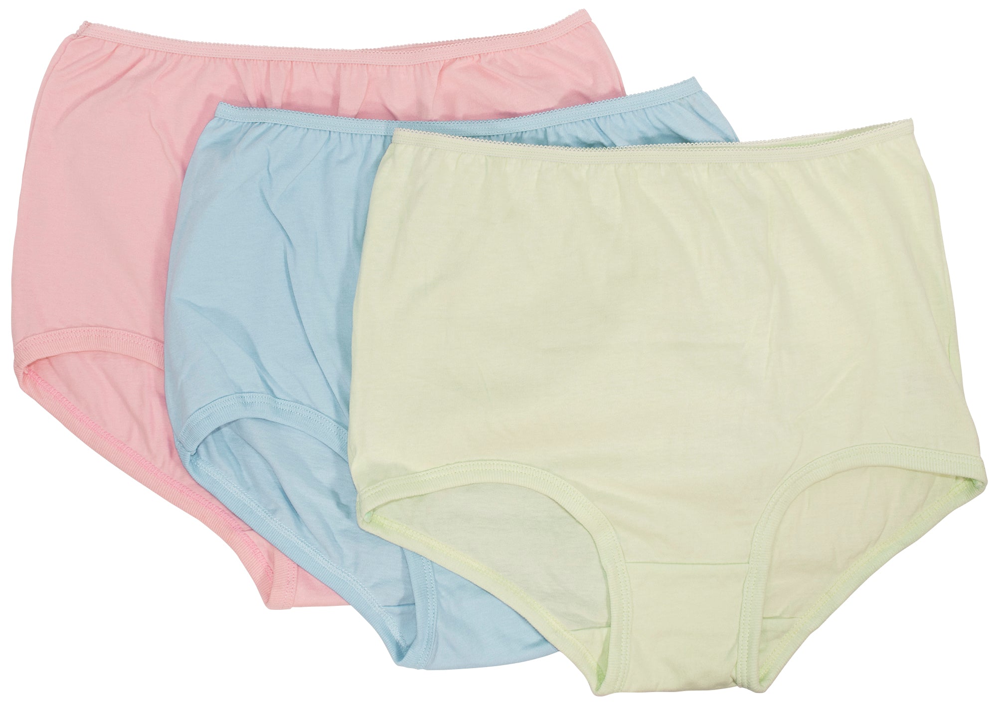 Cuff Leg Panty Assorted Color Three Pack (100% Cotton)