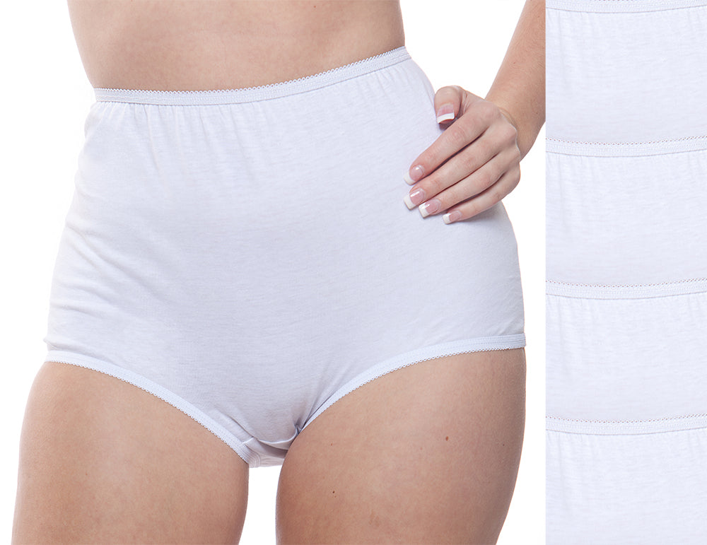 Full Coverage Panty White 4 Pack (100% Cotton)