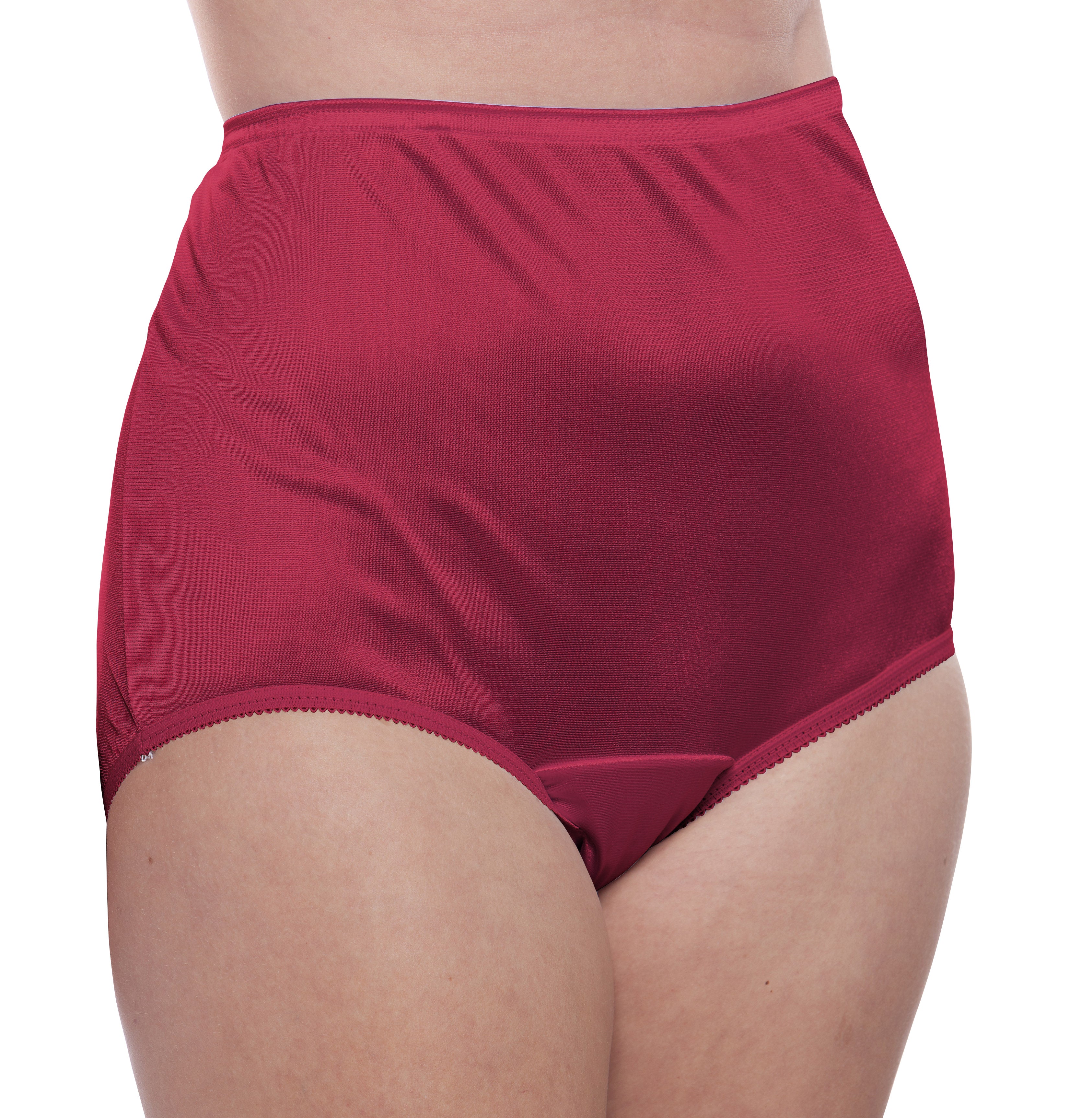 Nylon Brief Panty (Style 331/Plain Jane) 4 Pack in Wine