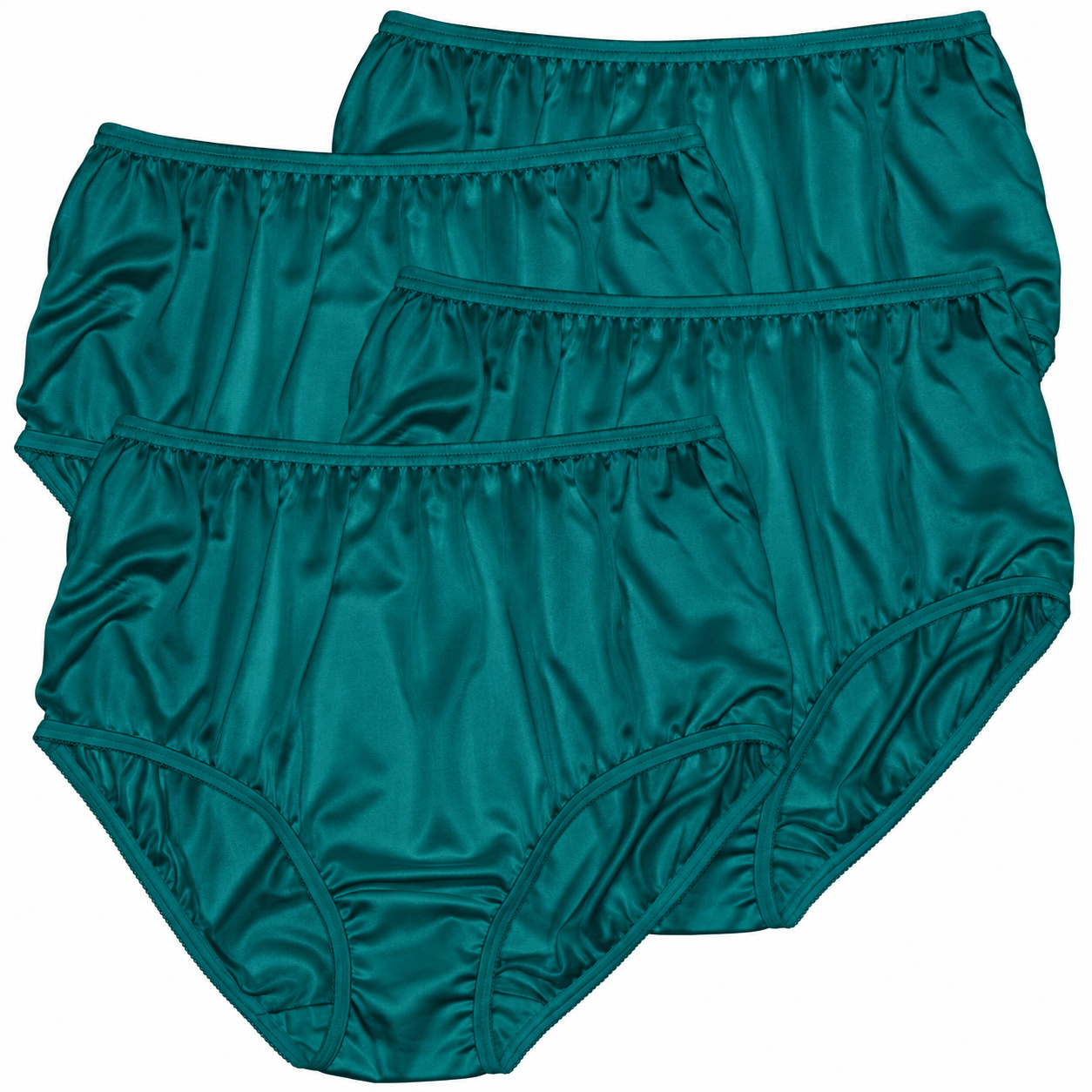 Teri Plain Jane 331 full-coverage nylon briefs stacked in teal.