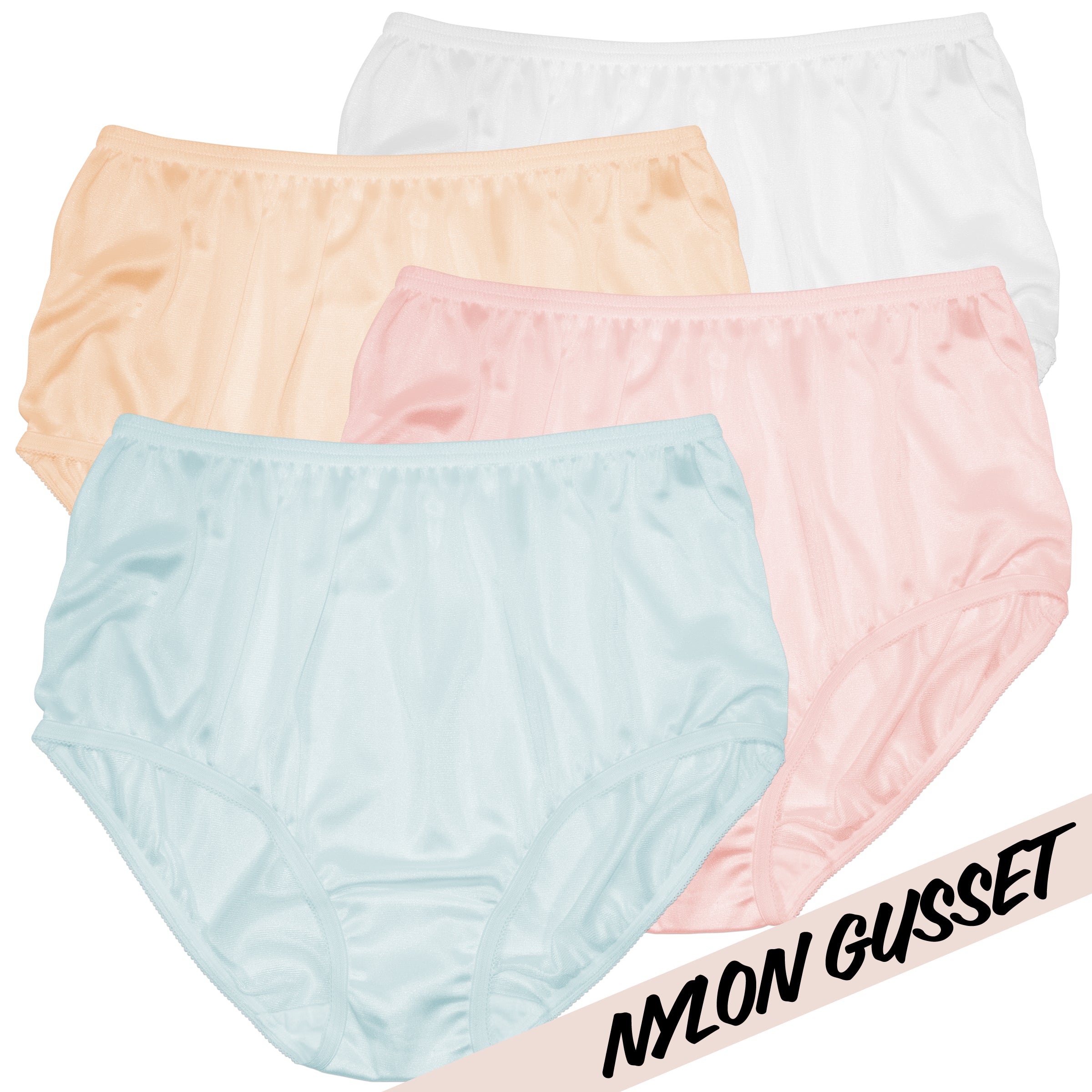 NYLON GUSSET Plain Jane/331 4 Pack in Pastels
